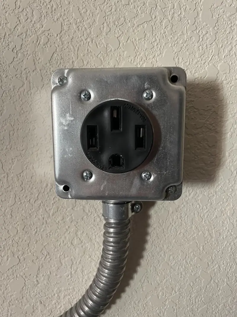 NEMA 14-50 outlet installed for Smart Home Electrical in Springboro